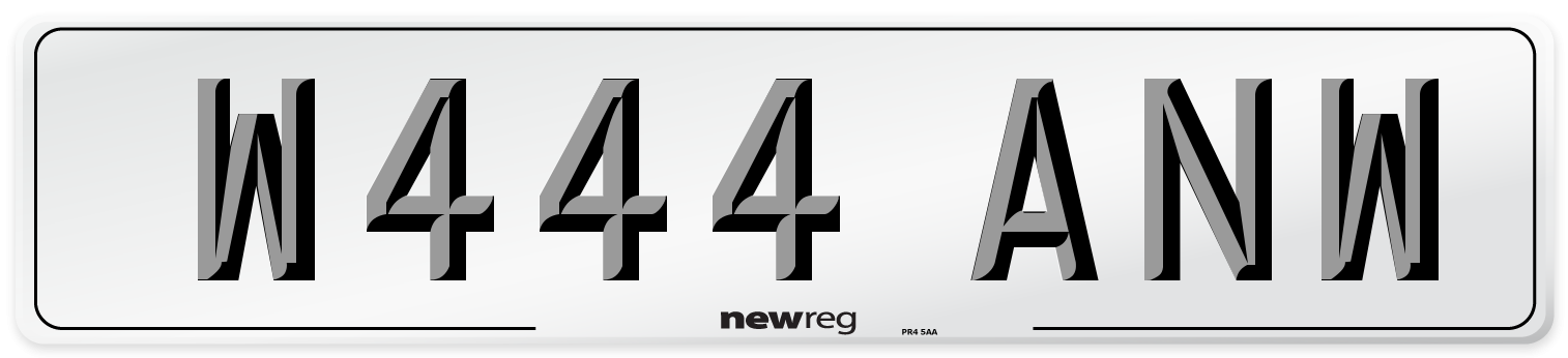 W444 ANW Number Plate from New Reg